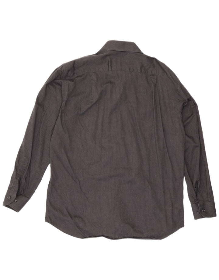 Roccobarocco Camisa para hombre Talla 40 15 3/4 Algodón gris medio