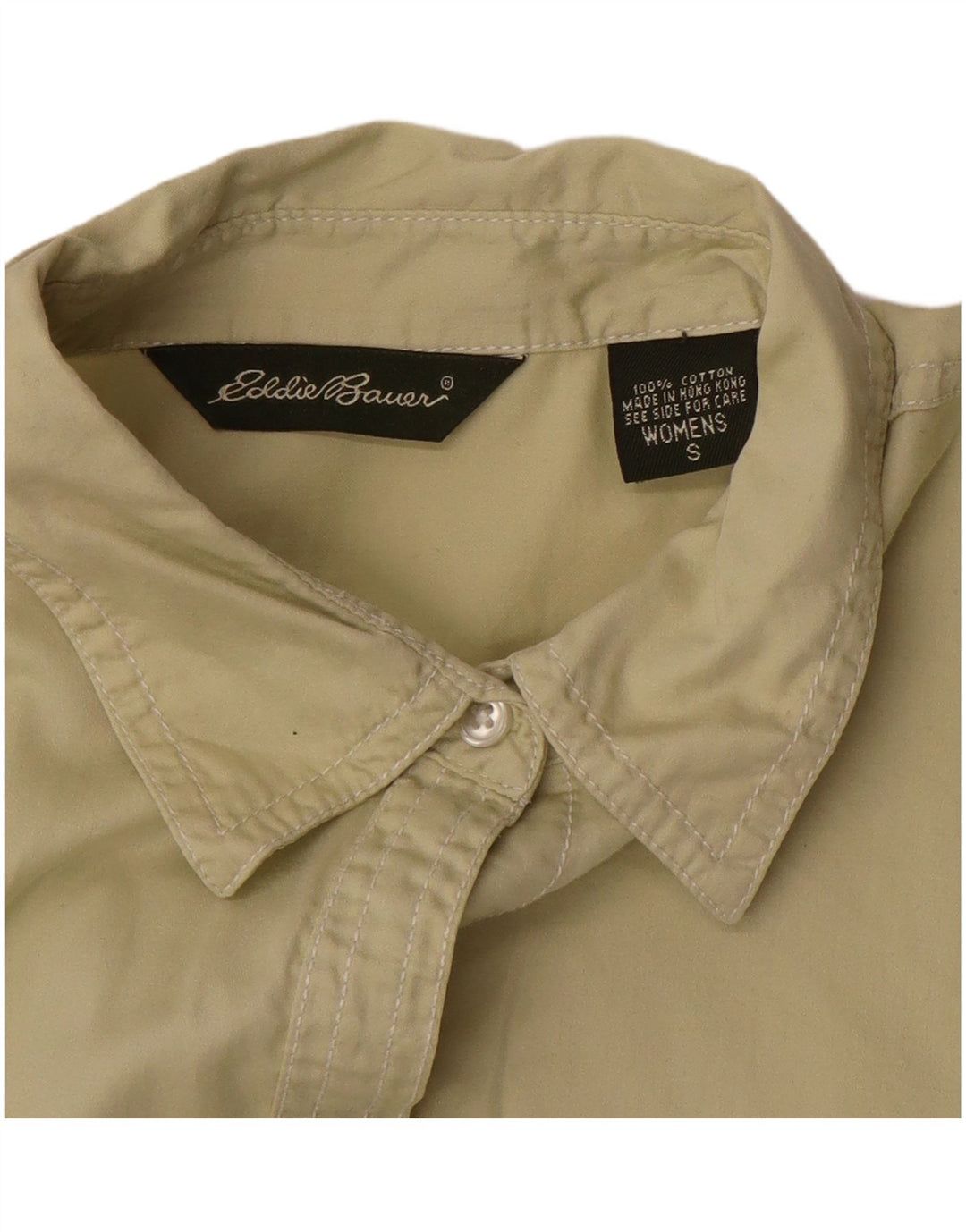 Eddie Bauer Camisa para mujer UK 10 Small Beige Cotton