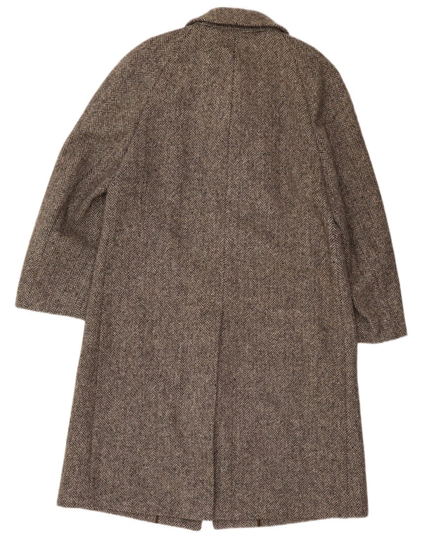 Abrigo Crombie para hombre UK 36 Small Brown Herringbone New Wool