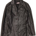 ECLIPSE Chaqueta de cuero para mujer UK 10 Small Black