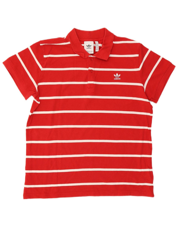 Adidas Polo Hombre XL Algodón Rayas Rojas