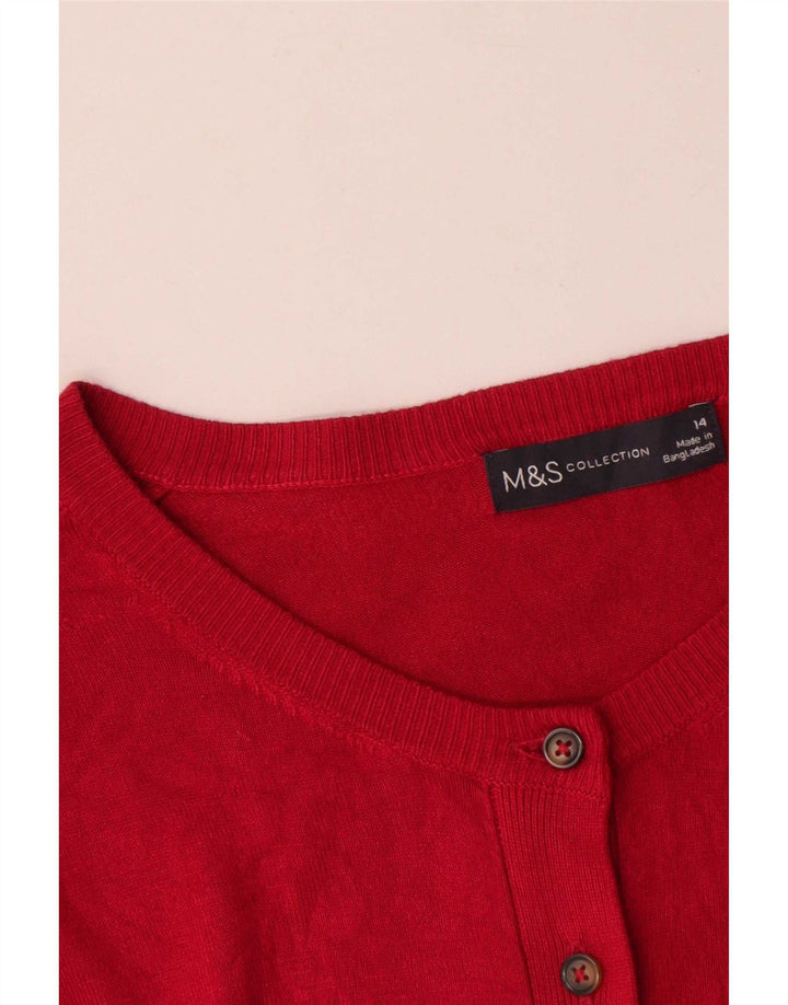 Marks & Spencer - Cárdigan para mujer, talla 40, talla grande, viscosa roja
