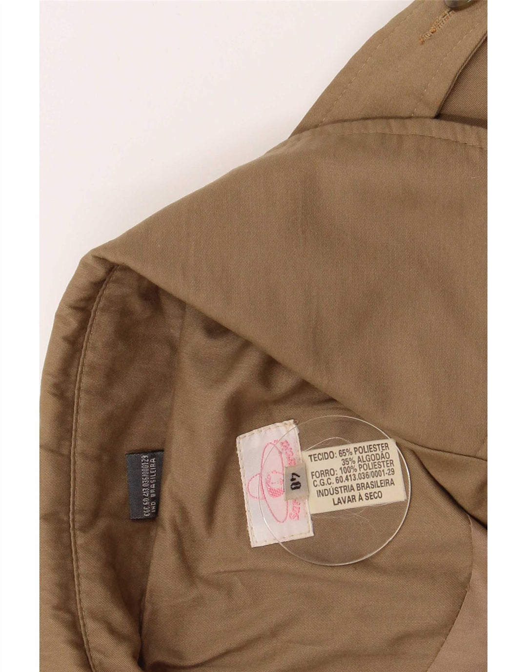 Gabardina vintage de gran tamaño para mujer IT 40 Poliéster beige pequeño