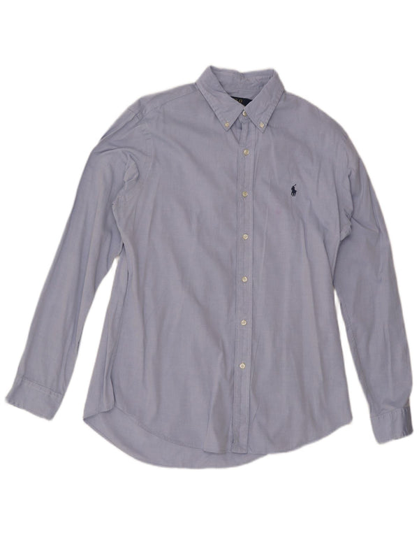 POLO RALPH LAUREN Camisa personalizada para hombre Talla 16 Algodón azul grande