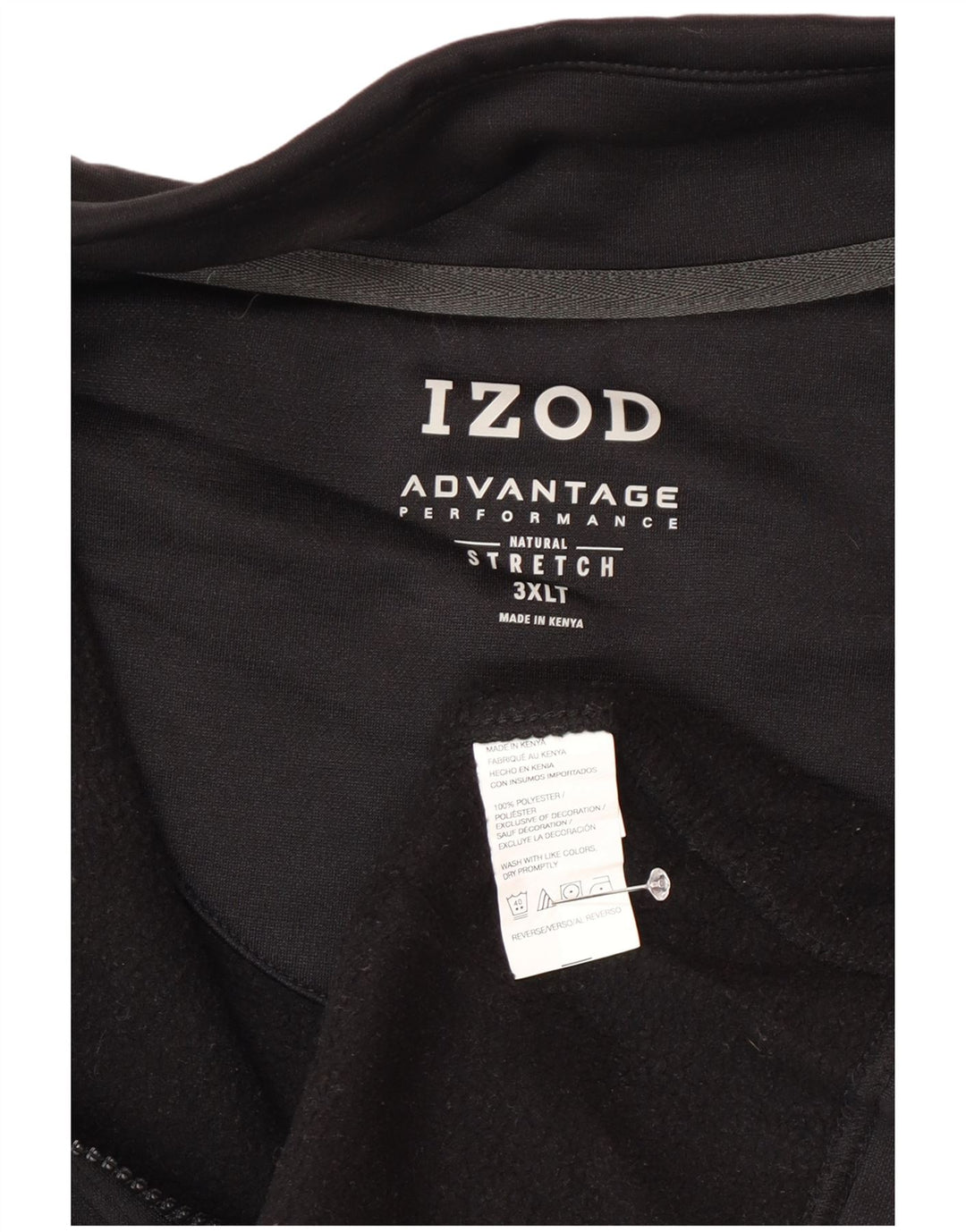 Izod Chaqueta de chándal sin mangas para hombre 3XL Poliéster negro