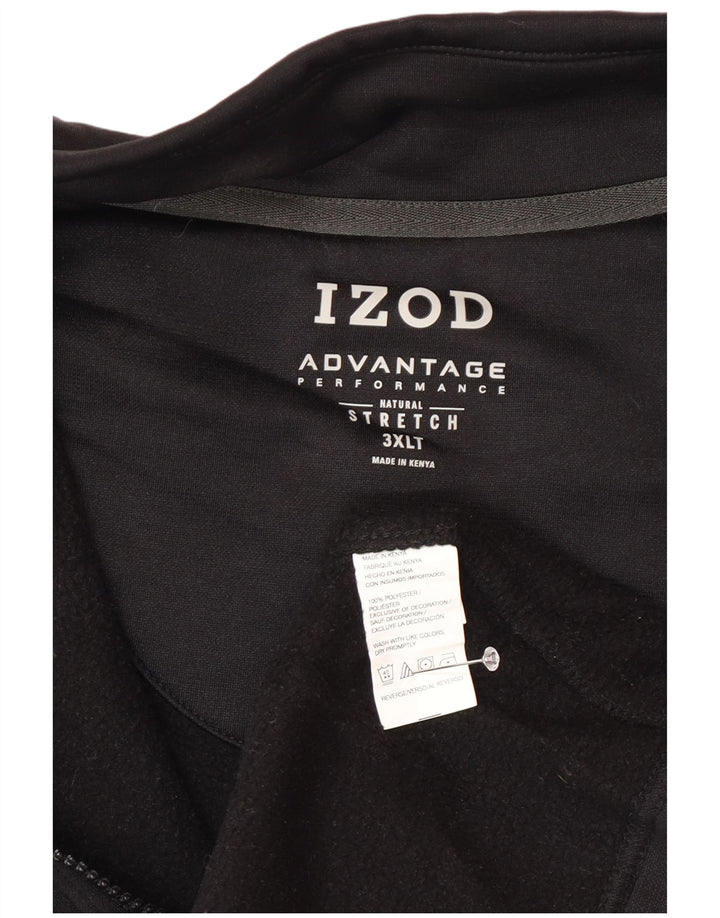 Izod Chaqueta de chándal sin mangas para hombre 3XL Poliéster negro