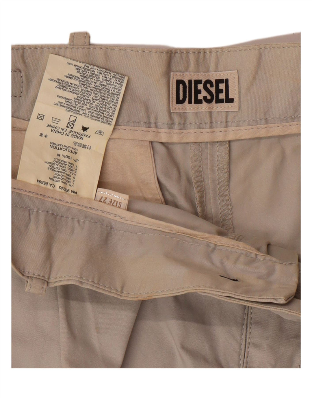 DIESEL Pantalones cortos chinos para mujer W27 Small Grey Cotton