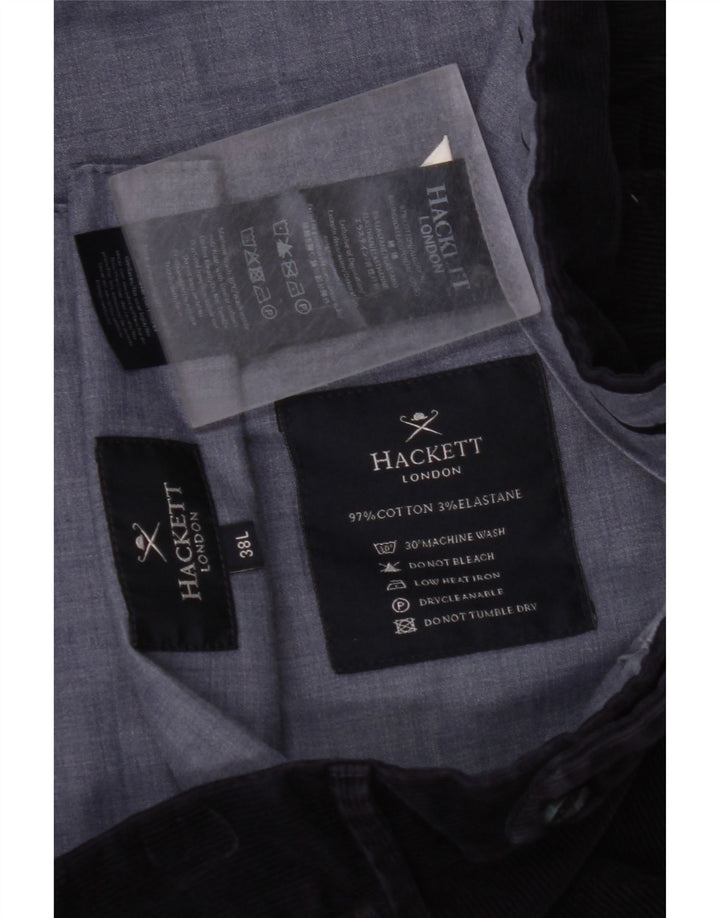 HACKETT Pantalón recto de pana para hombre W38 L30 Algodón azul marino