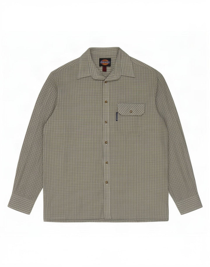 Camisa Dickies Hombre Poliéster Pata De Gallo Verde Medio