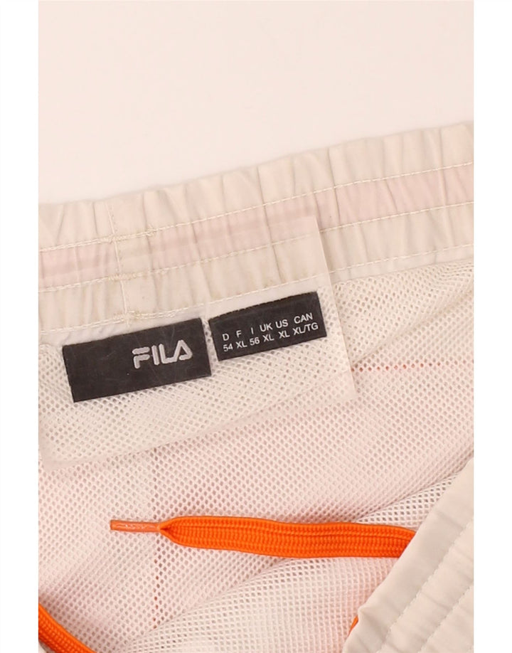 FILA Mens Sport Shorts XL  White Colourblock Polyester Vintage Fila and Second-Hand Fila from Messina Hembry 
