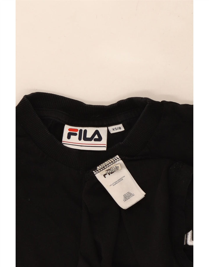 FILA Camiseta para mujer Top UK 6 XS Negro Algodón