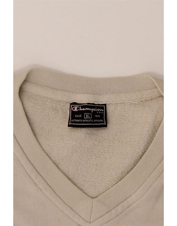 CHAMPION Mens Sweatshirt Jumper XL Beige Vintage Champion and Second-Hand Champion from Messina Hembry 