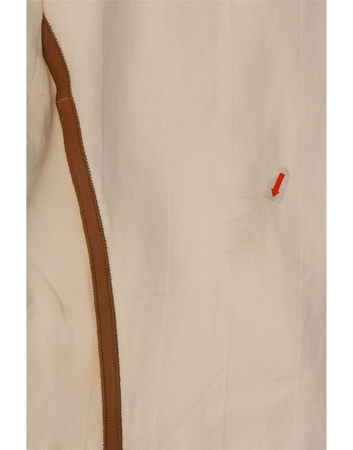 Zara Chaqueta Blazer De 1 Botón Para Mujer UK 46 Large Viscosa Blanca