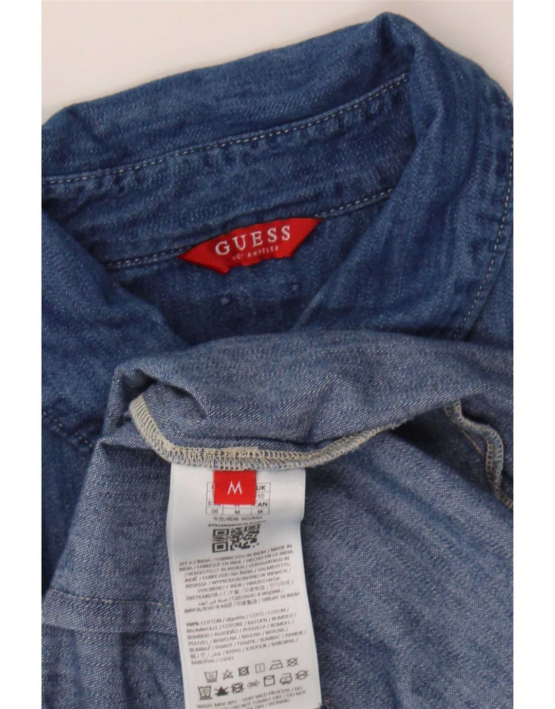 Guess Camisa Vaquera Mujer UK 10 Small Azul Algodón