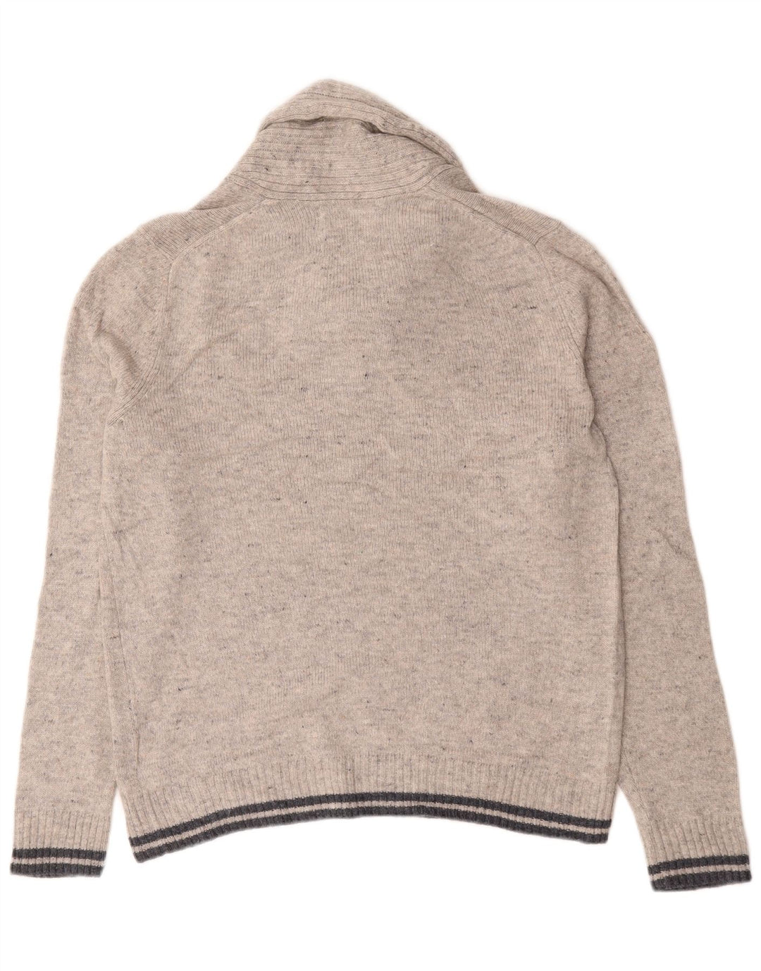 Marks & Spencer Suéter tipo jersey con cuello chal para hombre de lana de cordero moteada gris grande