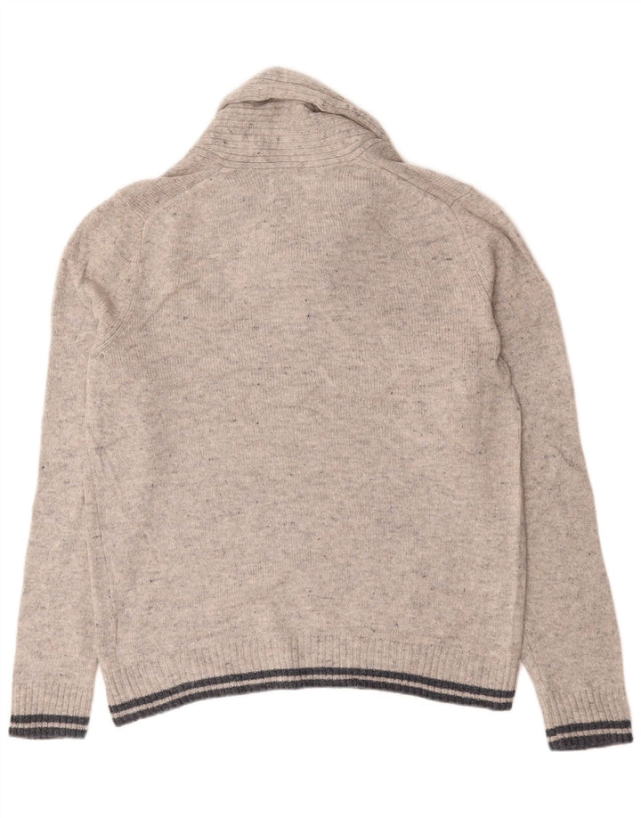 Marks & Spencer Suéter tipo jersey con cuello chal para hombre de lana de cordero moteada gris grande