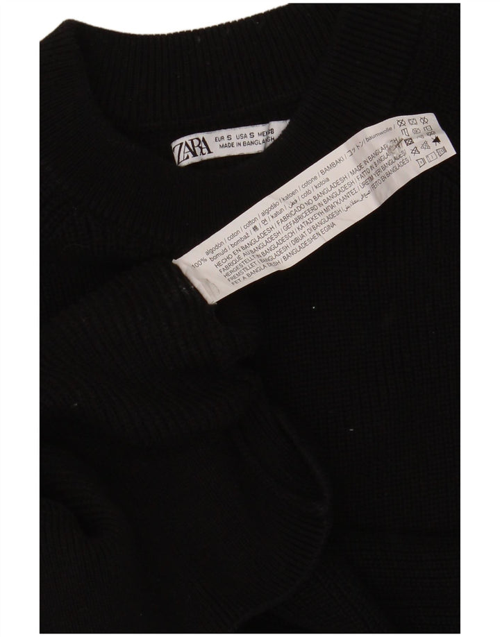 Zara Hombre Jersey Cuello Redondo Jersey Pequeño Algodón Negro