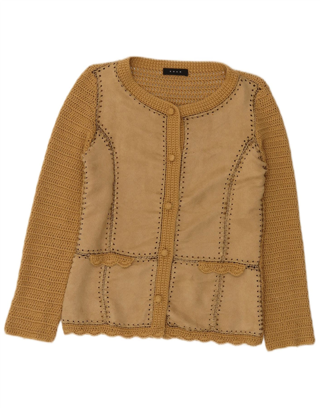 Koan - Cárdigan para mujer, talla 40, poliéster, color marrón medio