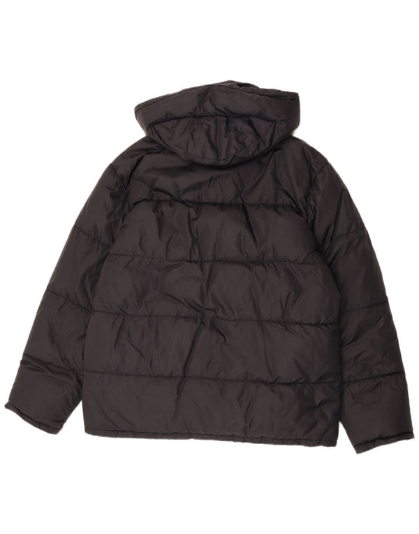 Alberto Aspesi Chaqueta acolchada con capucha para hombre UK 38 Medium Black Nylon