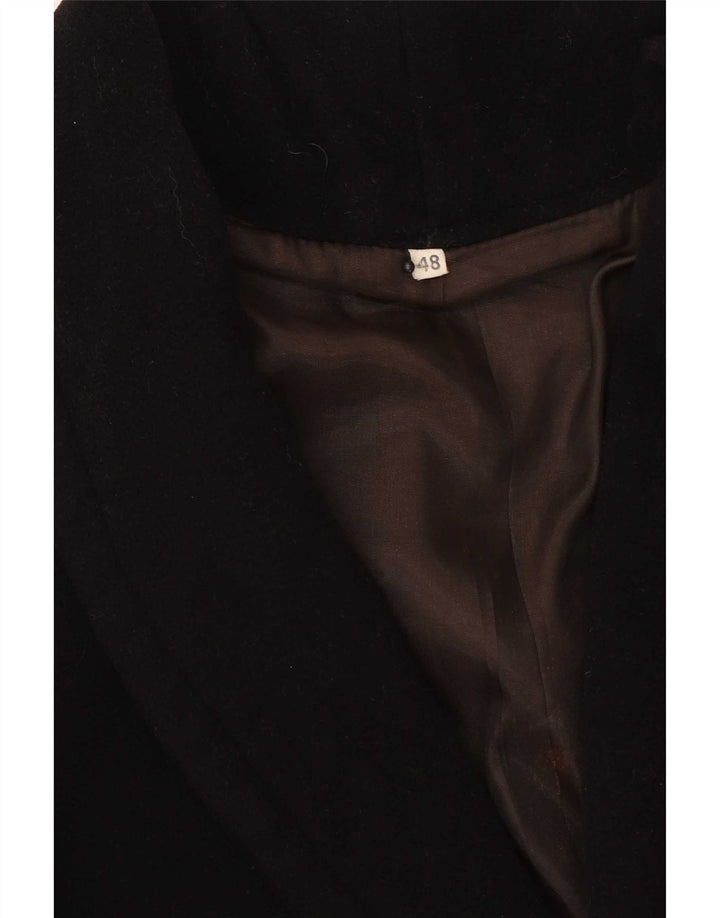 Abrigo vintage de mujer con doble botonadura IT 48 XL Negro