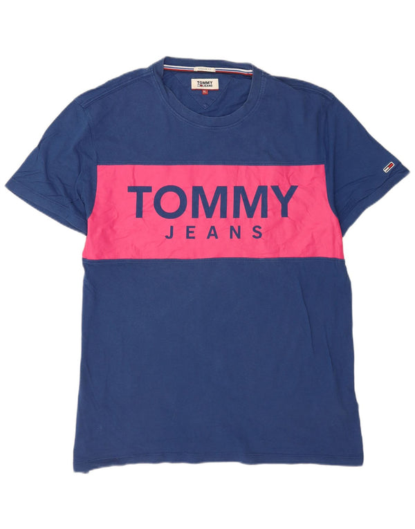 Tommy Hilfiger Camiseta gráfica para hombre Top XL Azul marino Colorblock