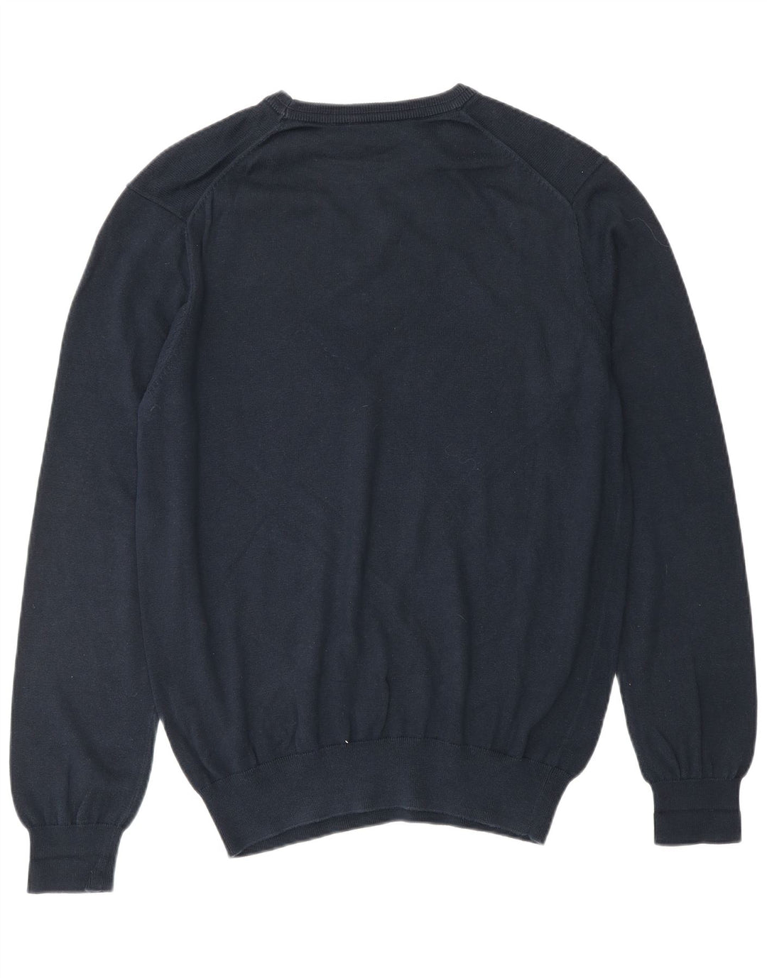 CREW CLOTHING Suéter tipo jersey con cuello redondo para hombre Algodón azul marino medio