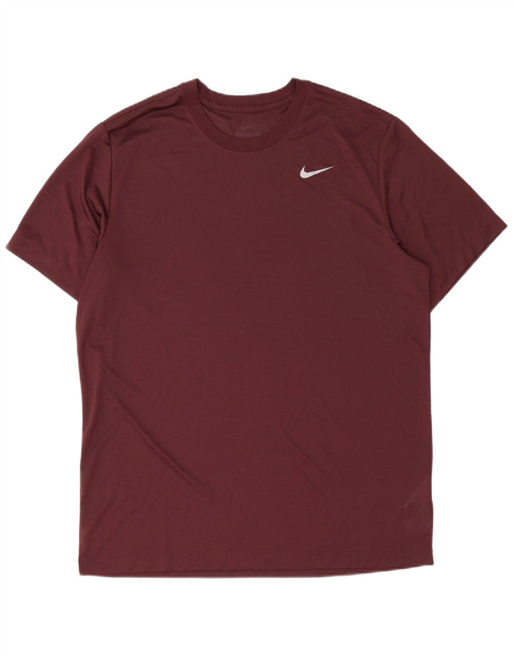 Nike Mens Dri Fit Camiseta Top Grande Poliéster Borgoña