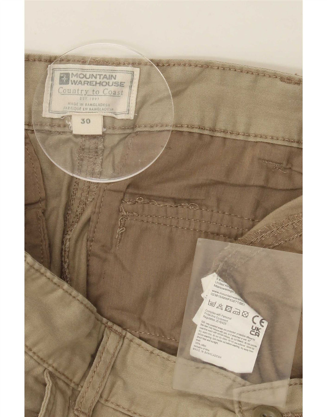 Pantalones cortos cargo para hombre Mountain Warehouse Medium W30 Algodón caqui