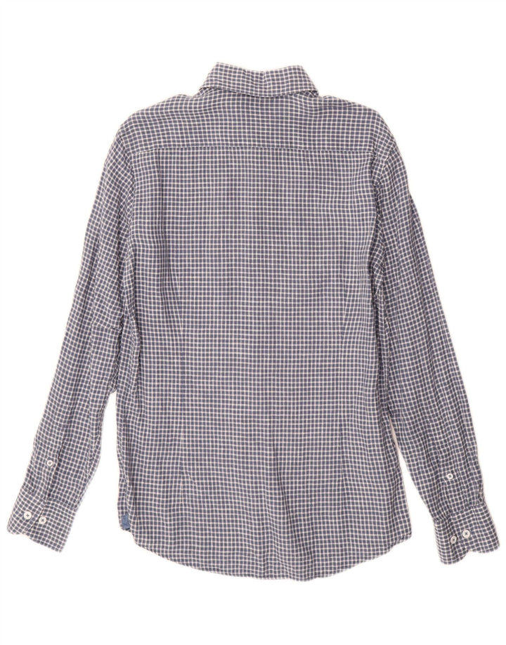 Camisa Massimo Dutti Hombre Small Cuadros Azul Lino