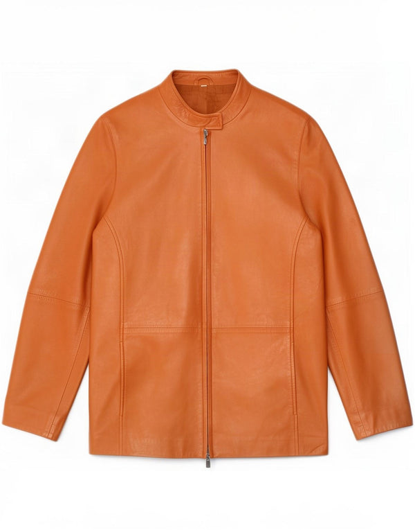 Chaqueta de cuero vintage para mujer IT 42 Marrón medio