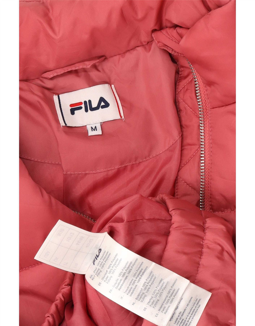 Fila Chaqueta acolchada holgada para mujer UK 44 Poliéster rosa medio
