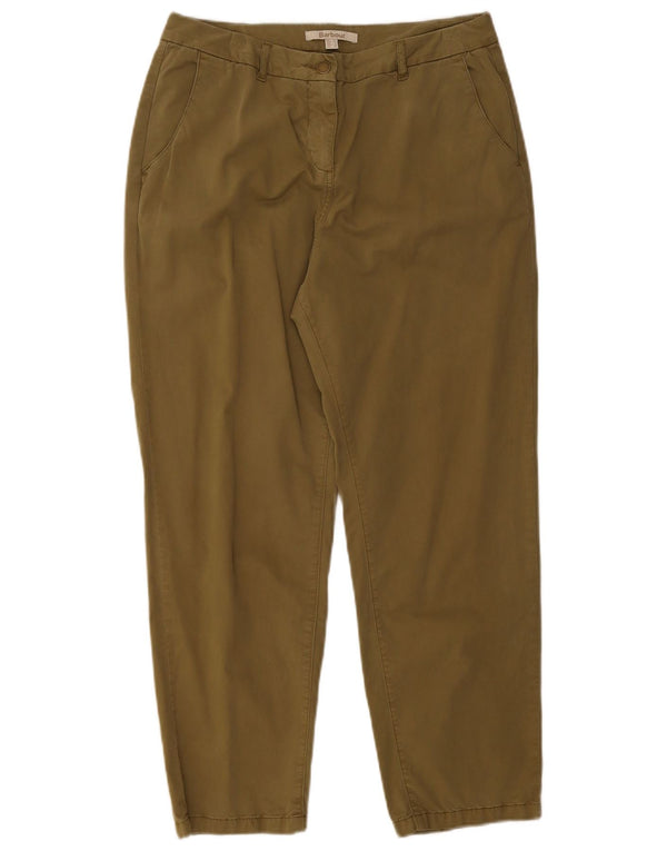 Barbour Pantalones Chinos Cónicos para Mujer UK 12 Medium W30 L26 Algodón Caqui
