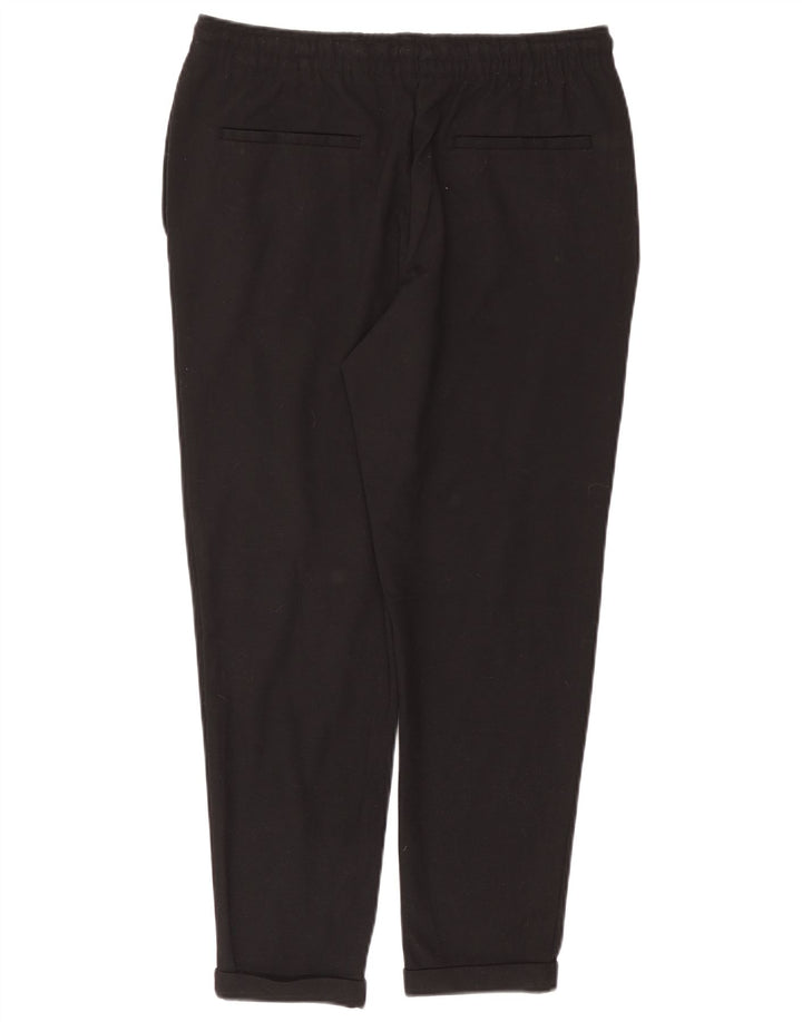 Zara Pantalones chinos cónicos para mujer UK 40 Large W32 L27 Negro