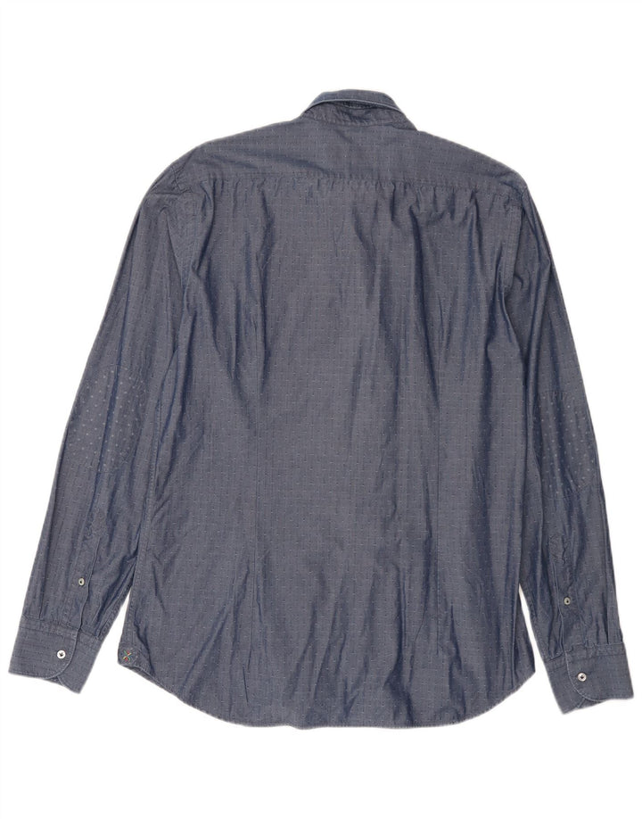 Manuel Ritz Camisa para hombre Talla 42 16 1/2 Algodón azul grande