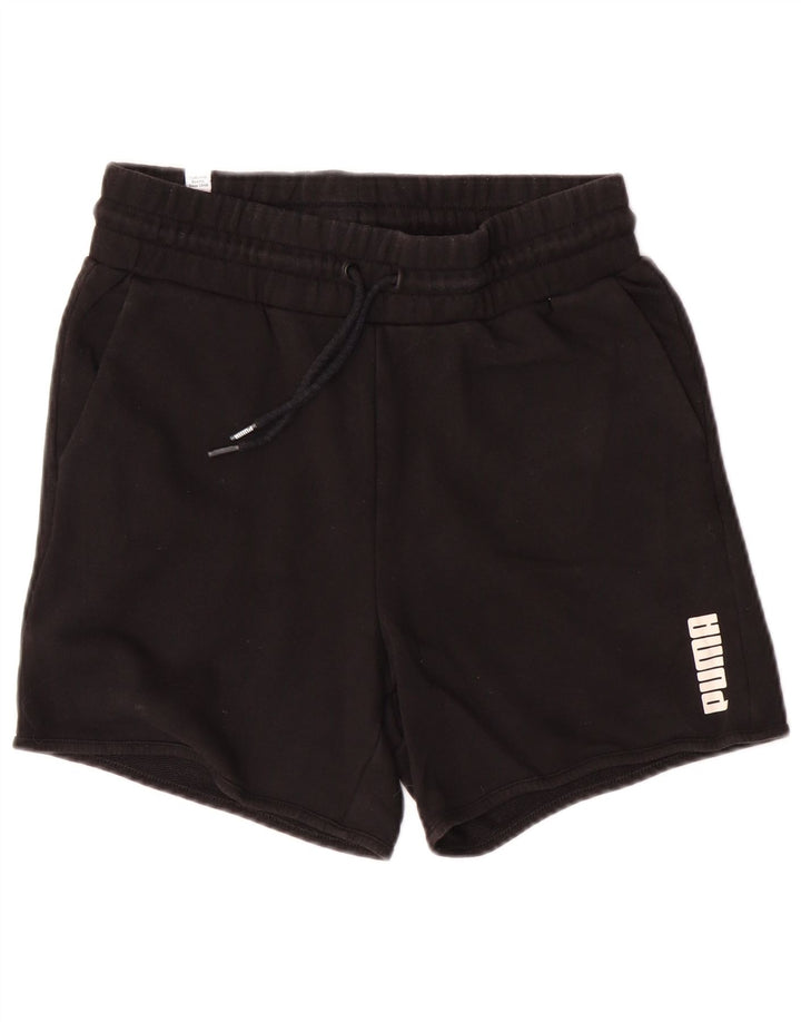 PUMA Pantalones cortos deportivos para mujer UK 8 Pequeño Algodón negro