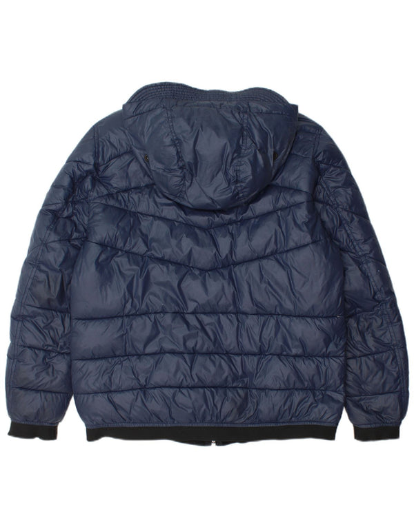 Diesel Chaqueta acolchada con capucha para hombre UK 36 Small Azul marino Nylon
