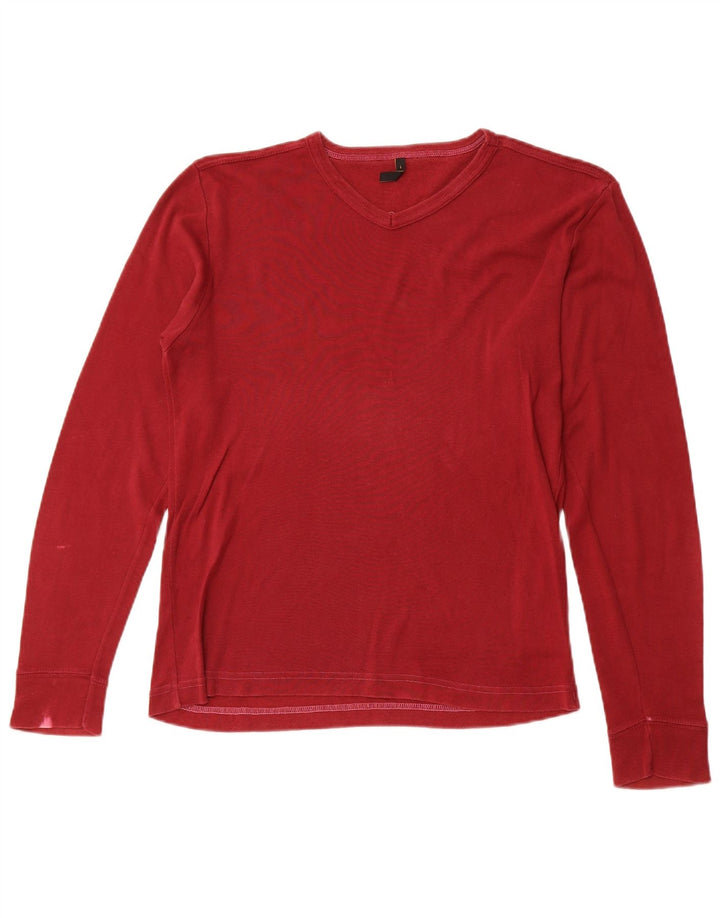 LEE Top Mujer Manga Larga UK 46 Grande Algodón Rojo
