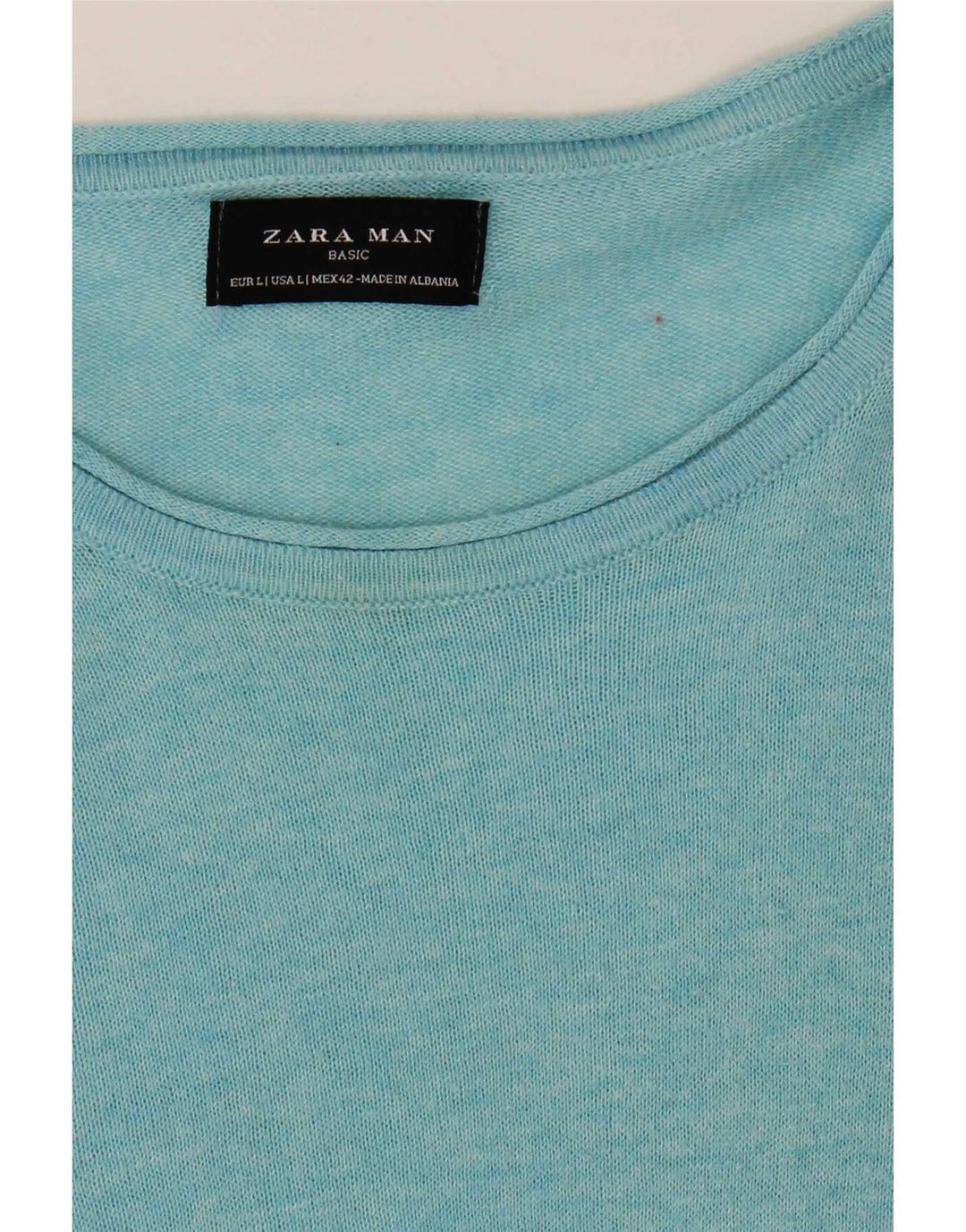 Zara Hombre Jersey De Cuello Redondo Jersey Grande Azul