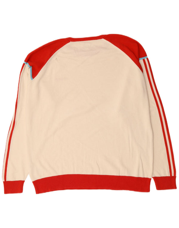 Adidas Hombre Sudadera Jumper XL Blanco Colorblock Algodón
