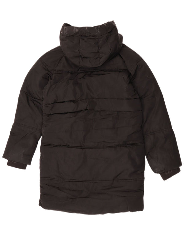 Ted Baker Abrigo acolchado holgado con capucha para niña 10-11 años Poliéster negro
