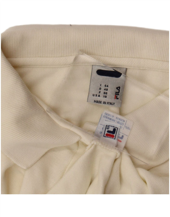 FILA Polo sin mangas para mujer IT 54 2XL Algodón blanco roto