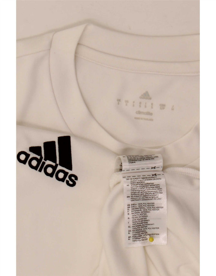 Adidas Mens Climalite Camiseta Top Pequeño Blanco Poliéster