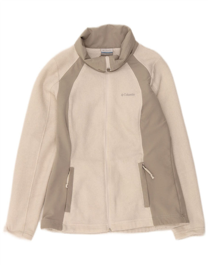 Columbia Chaqueta polar para mujer UK 40 Mediana Off White Poliéster con bloques de color