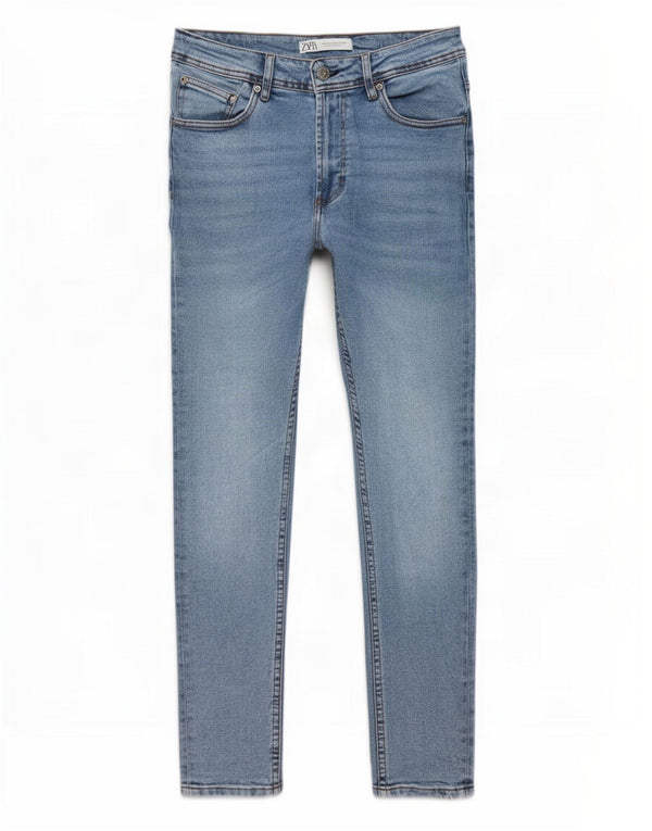 Zara Jeans ajustados para hombre EU 42 Large W32 L30 Algodón azul