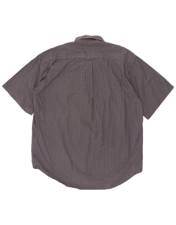Springfield Mens Short Sleeve Shirt Large Blue Check Cotton
