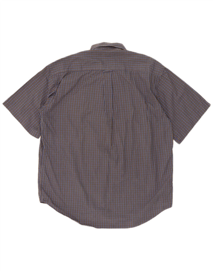 Springfield Camisa Manga Corta Hombre Algodón Cuadros Azul Grande