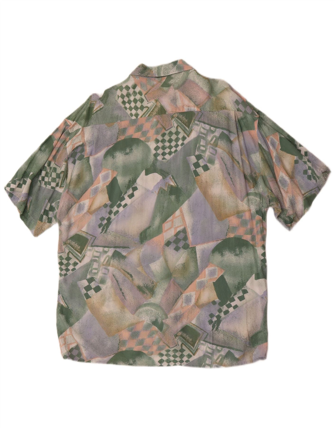 Vintage hombres patrón abstracto camisa tamaño 41/42 grande multicolor