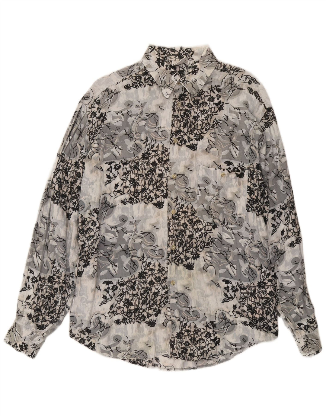 CRIVER Camisa Hombre Viscosa Floral Gris Medio