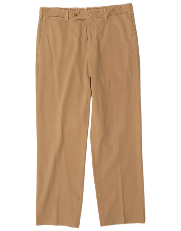 Ermenegildo Zegna Pantalón de traje recto para hombre IT 52 XL W34 L30 Algodón beige