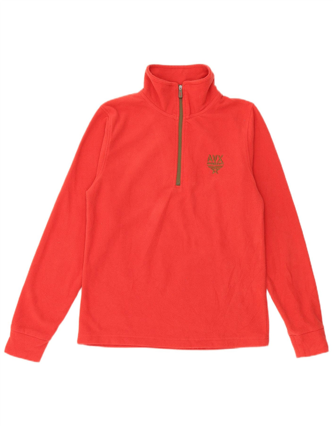 Avirex Jersey de forro polar con cuello y cremallera para mujer UK 12 Mediano Rojo Poliéster